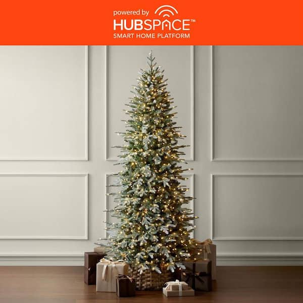 7.5 ft SMART Grand Duchess Twinkling Balsam Fir Slim Flocked LED Pre-Lit Tree