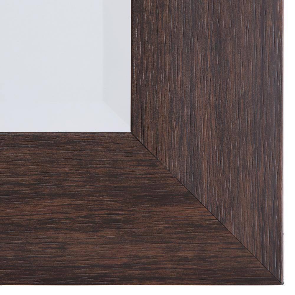Espresso Elegance Rectangular Wall Mirror with Wood Frame, 24"W x 36"H