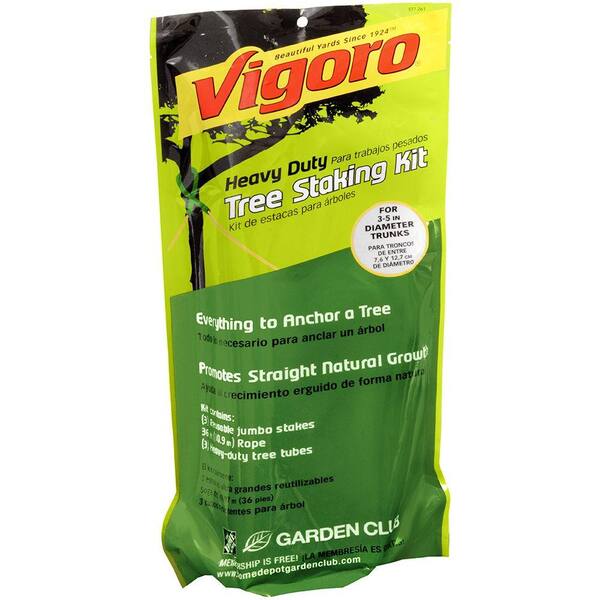 Vigoro Tree Staking Kit with Rope and Stakes, Heavy Duty, UV Resistant