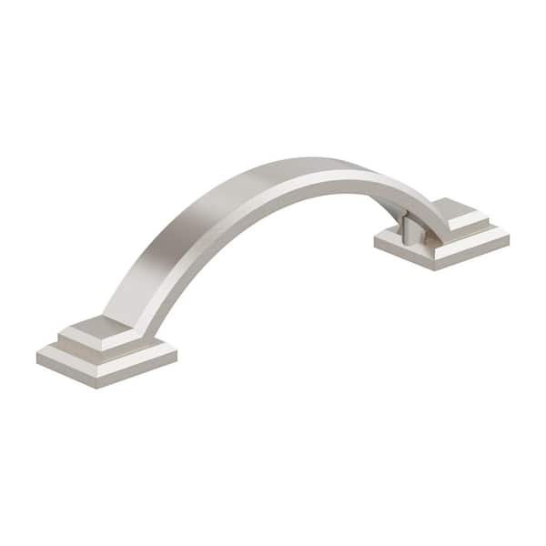 Amerock Sheffield 3 in. Center-to-Center Traditional Satin Nickel Arch Cabinet Pull
