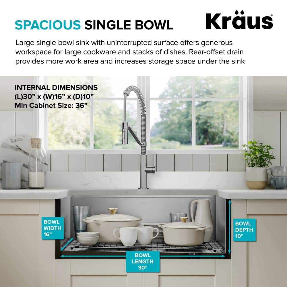 Kore 32-Inch Stainless Steel Undermount Workstation Kitchen Sink with Accessories