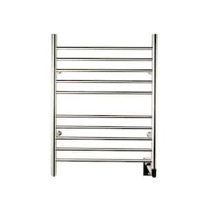 Radiant Straight 10-Bar Hardwired Electric Towel Warmer in Brushed Stainless Steel