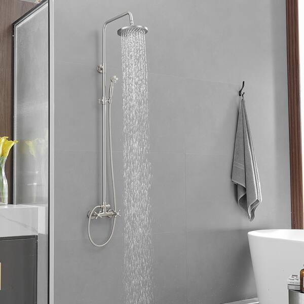 2-Handle 2-Spray hot of Rain Shower Faucet 8 in.