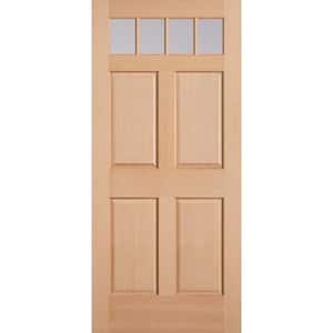 wooden door with window