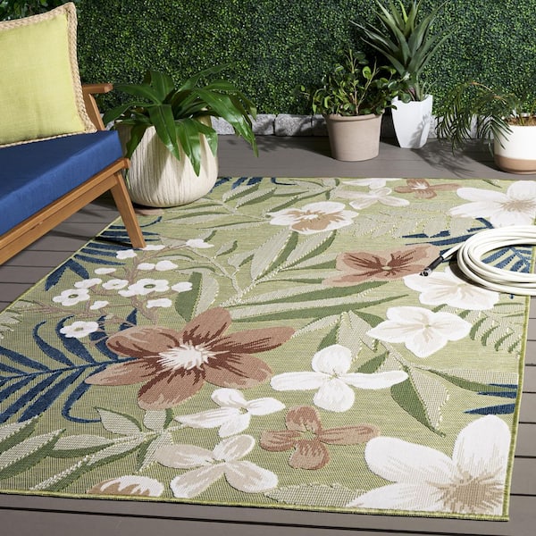 Cabana 4 x 6 Green/Multi Floral Area Rug