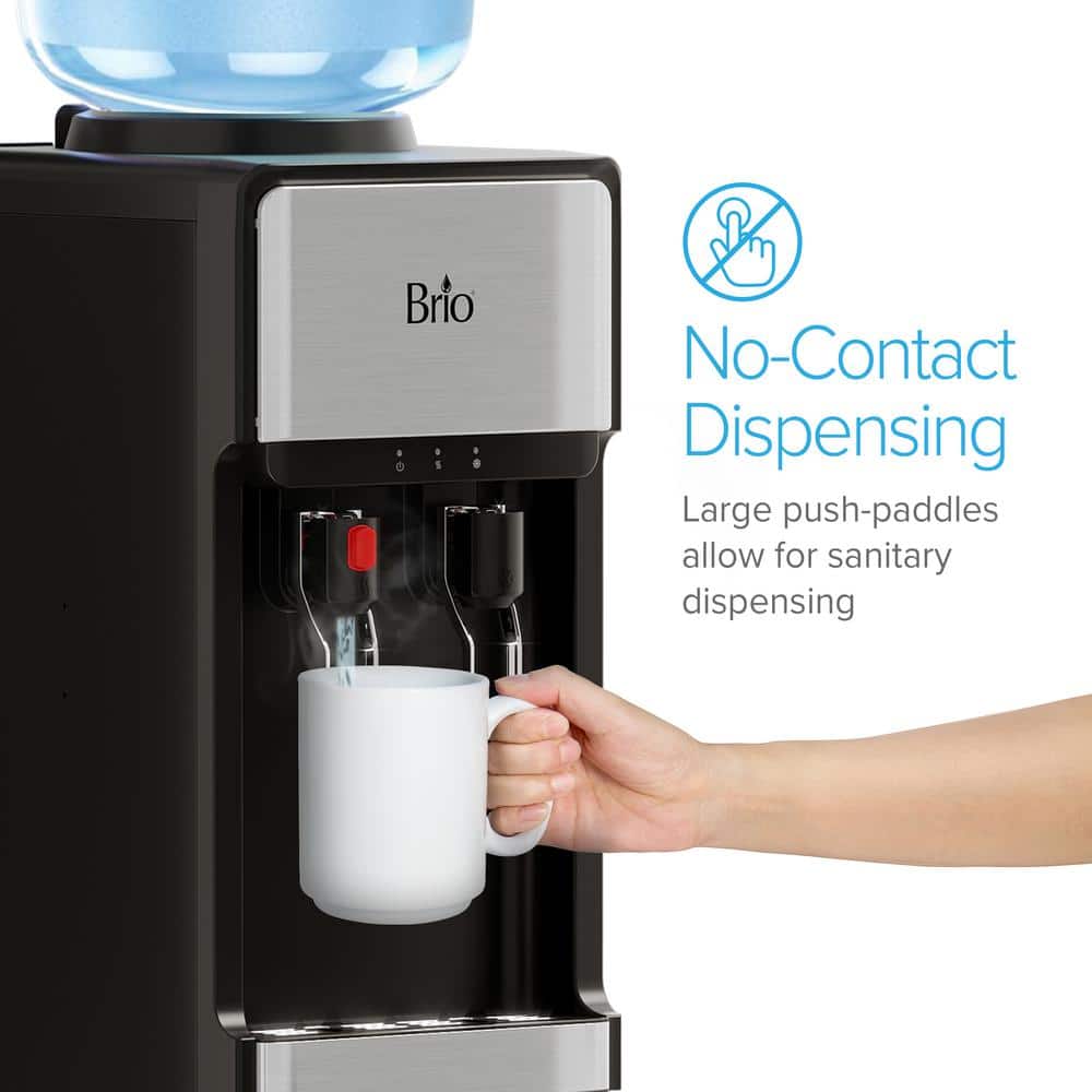 Brio Slimline Black and Stainless Steel Top-Load Water Dispenser