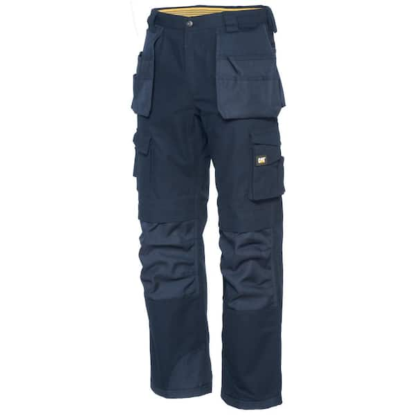 Caterpillar Trademark Men's 38 in. W x 32 in. L Navy Cotton/Polyester Canvas Heavy Duty Cargo Work Pant