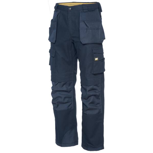 Caterpillar Trademark Men's 42 in. W x 30 in. L Navy Cotton/Polyester Canvas Heavy Duty Cargo Work Pant