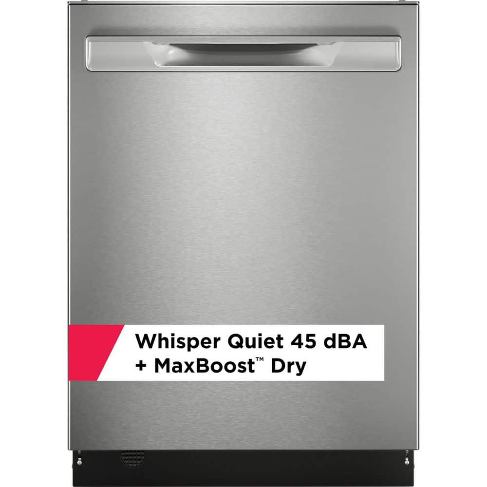 24 in.&nbsp;Top Control 45 dBA&nbsp;Standard&nbsp;Built-In Dishwasher in Stainless Steel with 7-Cycles and Clean Boost Technology