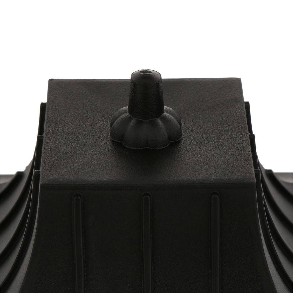 Mansard Black Resin Outdoor Post Lantern with Clear Acrylic Panels