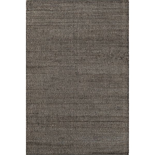 nuLOOM Elfriede Charcoal 4 ft. x 6 ft. Farmhouse Jute Blend Area Rug