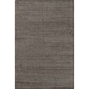 Elfriede Charcoal 5 ft. x 8 ft. Farmhouse Jute Blend Area Rug