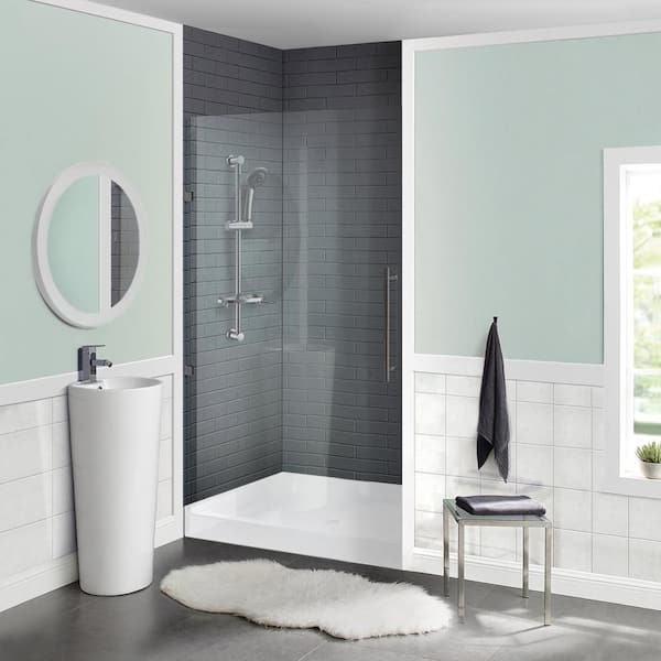 Swiss Madison Voltaire 42 in. x 42. in Single Threshold Square Shower Base in Glossy White