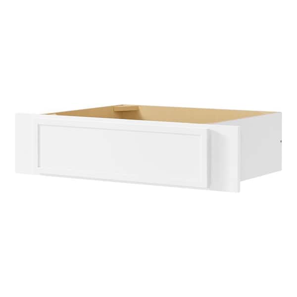 Leyton 30 in. W x 21 in. D x 7.5 in. H Ready To Assemble Plywood Slim Shaker Knee Drawer Base Cabinet in Alpine White