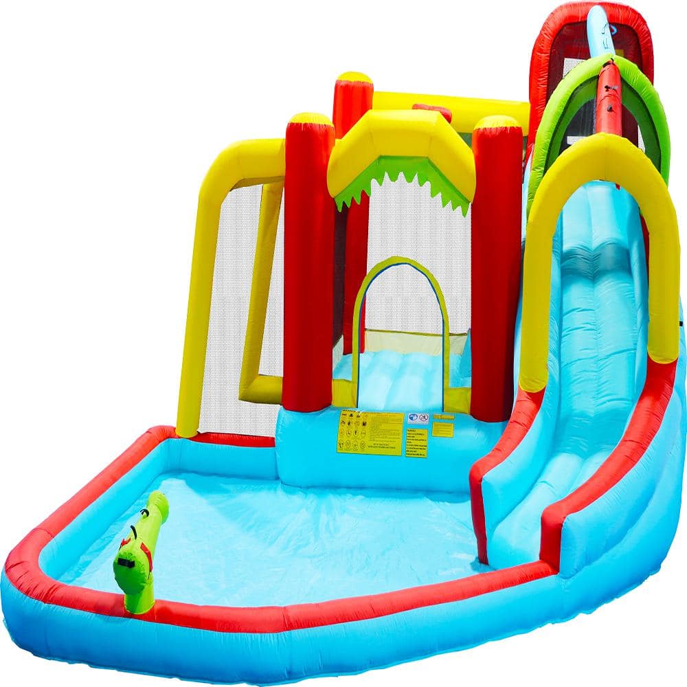 AULEDIO 7-in-1 Inflatable Slide Water Park Bouncing House DJZW167790010 ...