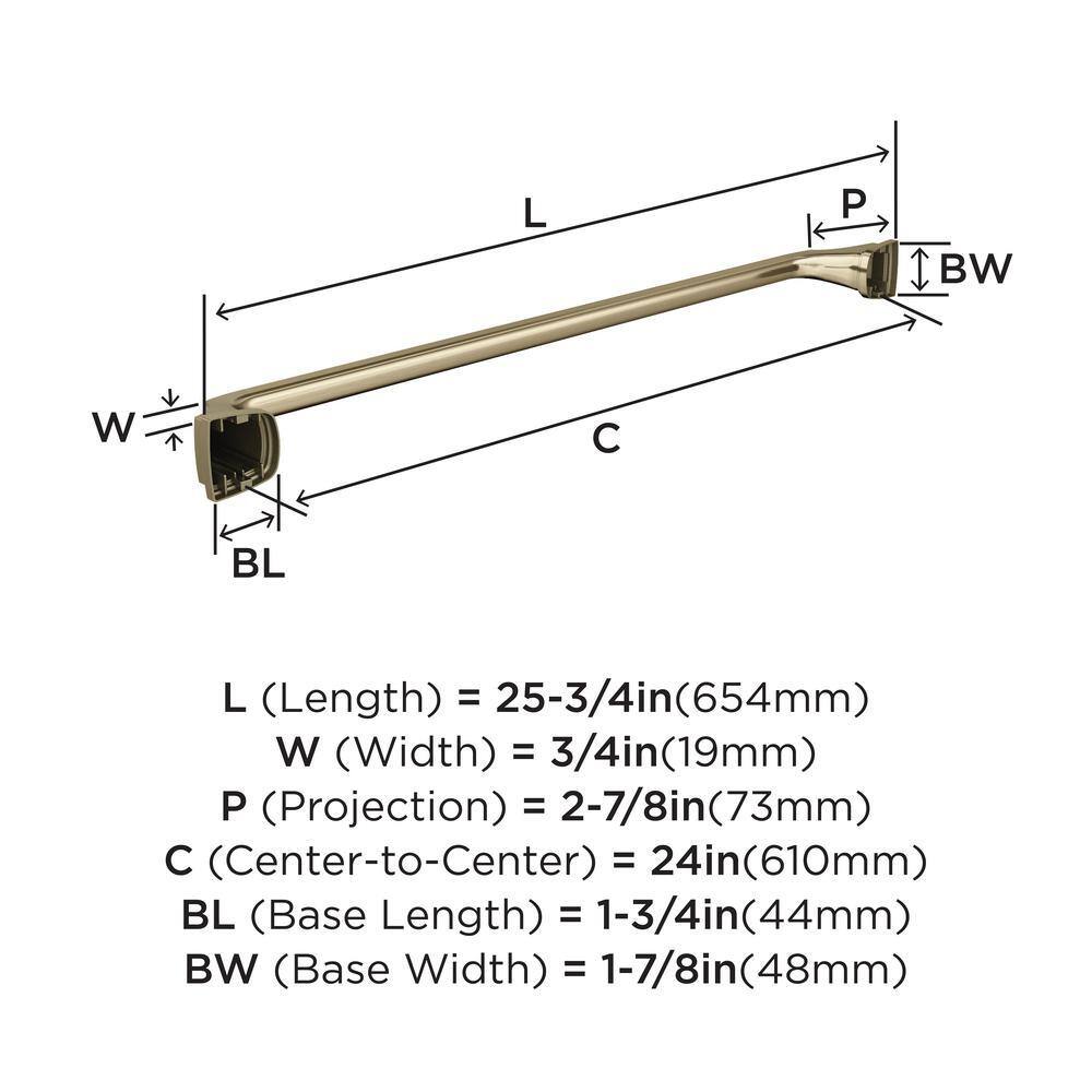 Golden Champagne 24-Inch Wall Mounted Towel Bar