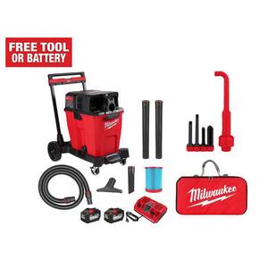 M18 FUEL 12 Gal Cordless Dual-Battery Wet/Dry Shop Vac Kit with AIR-TIP 1-1/4 in. - 2-1/2 in. Right Angle Tool and Bag