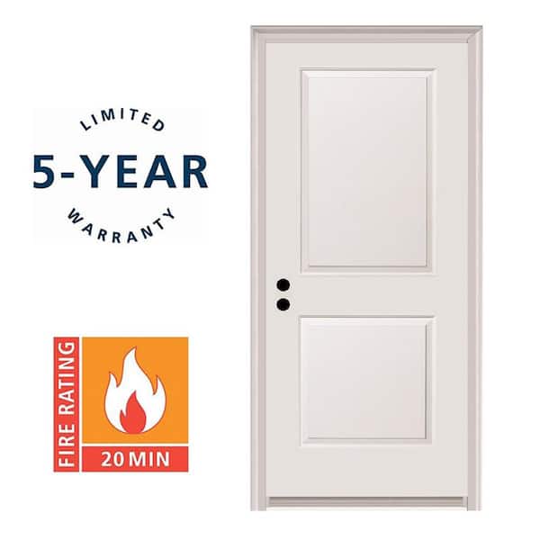 32 in. x 80 in. Carrara Right-Hand Primed Composite 20 Min. Fire-Rated House-to-Garage Single Prehung Interior Door
