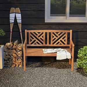 48 in. 2-Person Acacia Wood Outdoor Bench