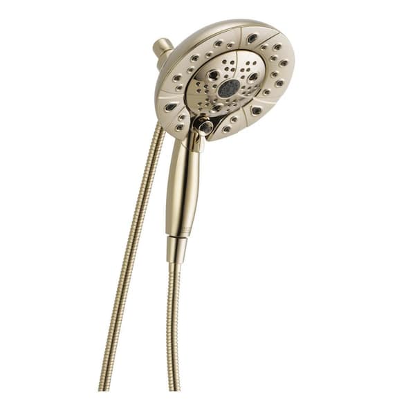 Delta In2ition 5-Spray Patterns 2.5 GPM 6.88 in. Wall Mount Dual Shower Heads in Lumicoat Polished Nickel