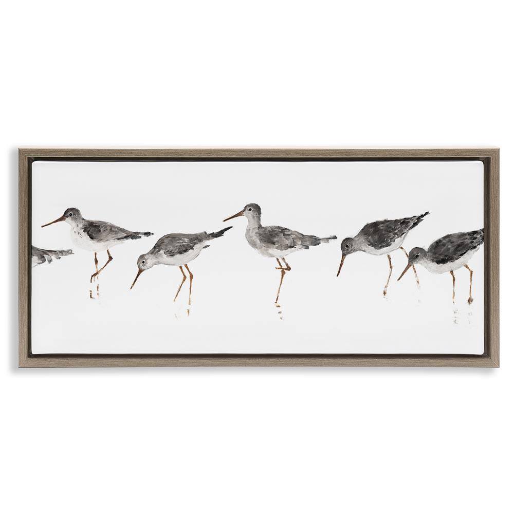 Minimal Beach Bird Sandpipers by Avery Tillmore Brown Floater Frame Graphic Art Print Animal 31 in. x 15 in. price history on PriceWatchPro