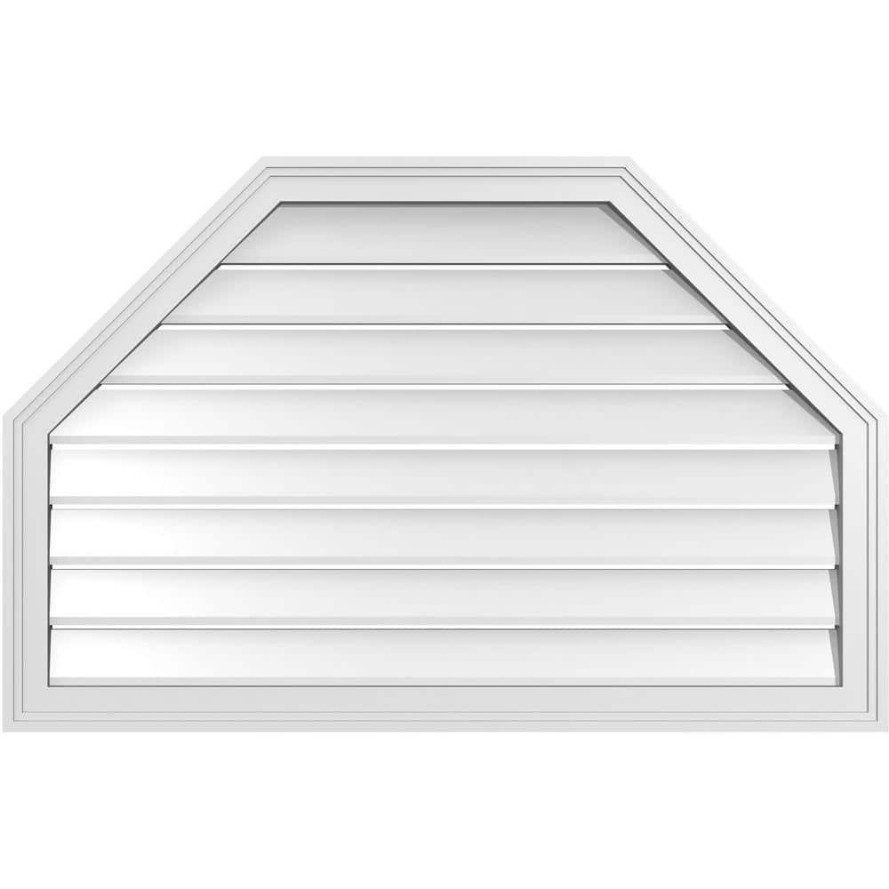 40 in. x 26 in. Octagonal Top Surface Mount PVC Gable Vent: Functional with Brickmould Frame price history on PriceWatchPro
