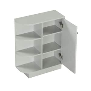 23.6 in. W x 9.7 in. D x 31.3 in. H Modern Gray Linen Cabinet with 2 Adjustable Shelves