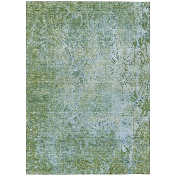 Chantille Machine Washable Indoor/Outdoor Abstract ACN2224 Aloe 9 ft. x 12 ft. Area Rug