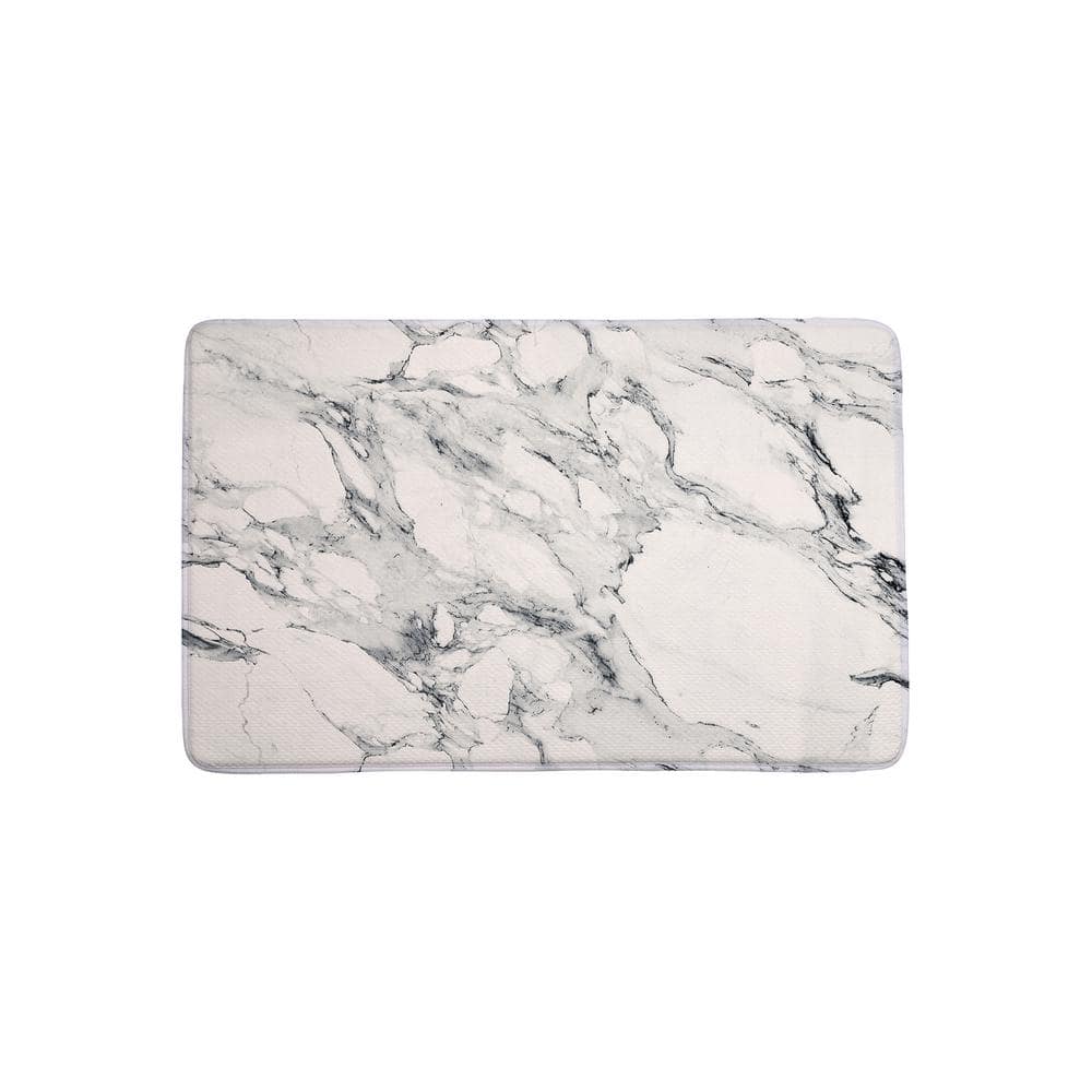 EverGrace Quarry Gray Marble Rectangle Kitchen Mat 22in.x 35in