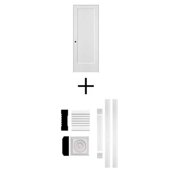 30 in. x 80 in. Right-Handed Interior Door with 3/4 in. x 2 1/4 in. x 96 in. MDF Casing Combo (5-Pack)
