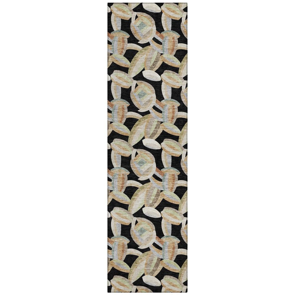 Chantille Machine Washable Indoor/Outdoor Abstract ACN2454 Black 2 ft. x 7 ft. Runner Rug price history on PriceWatchPro