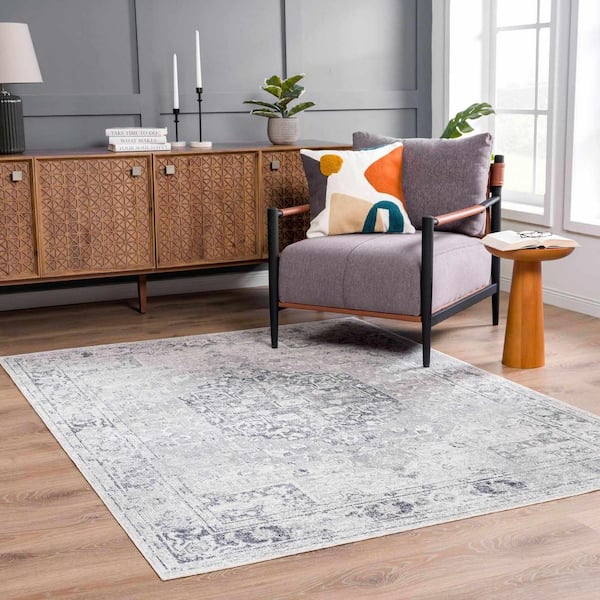 HAUTELOOM Akram 3 ft. X 7 ft. Cream, Antrasit Area Rug HLLLAKRAMA1