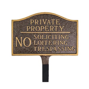 Warnschild 'Private Property No Trespassing' – 25,4x25,4 Cm, Reflektierend, Mit Metallpfahl Für Garten & Hof