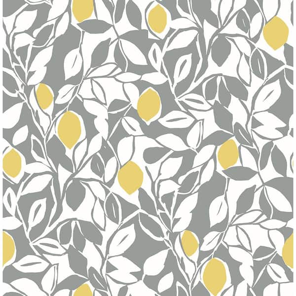 A-Street Prints Loretto Grey Citrus Paper Strippable Roll (Covers 56.4 sq. ft.)