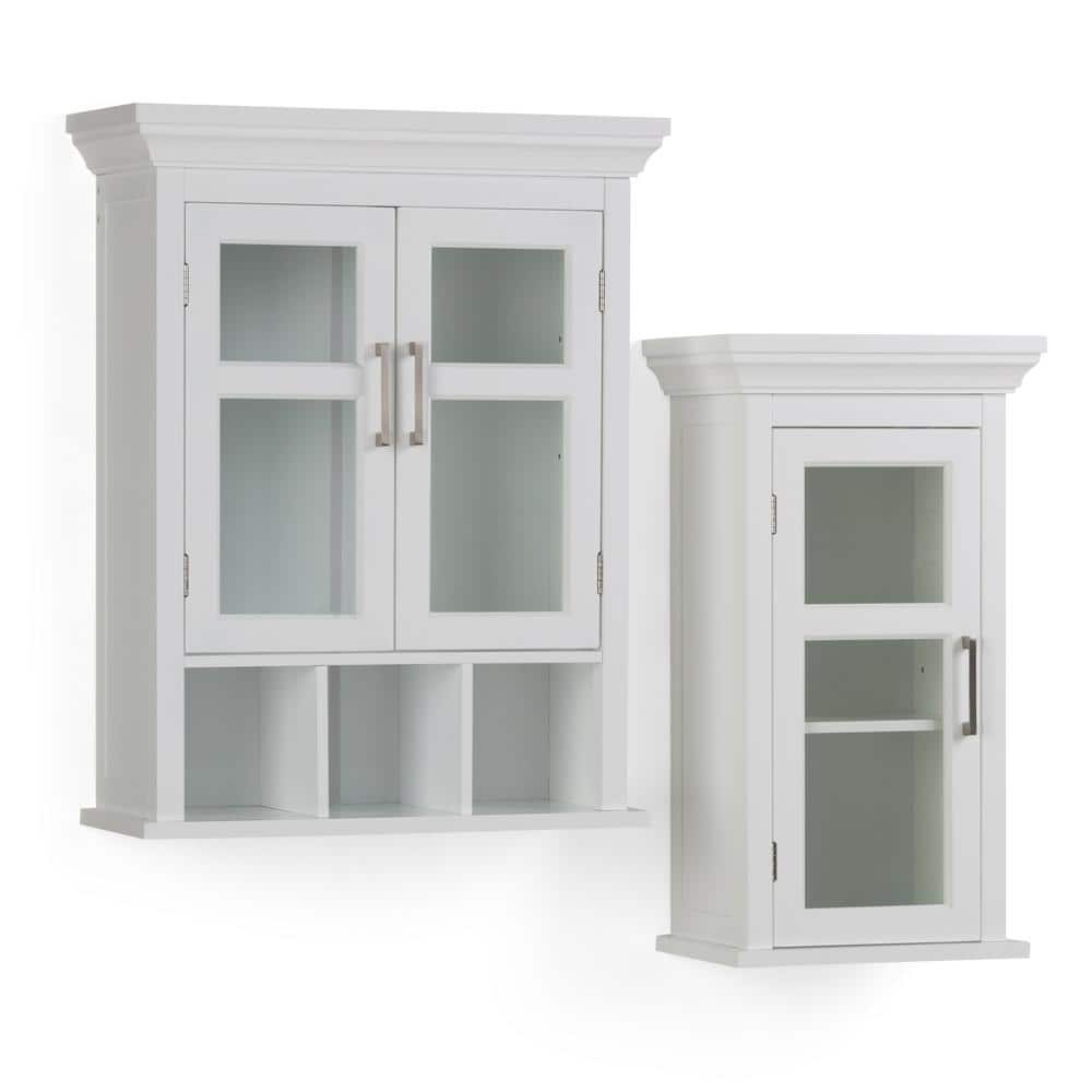 Pure White Rubberwood Single Door Wall Cabinet