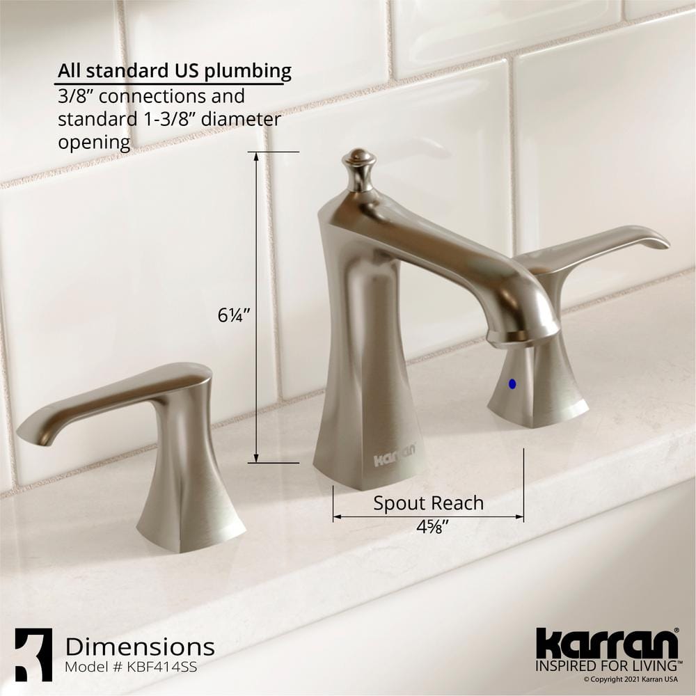 Woodburn Stainless Steel 2-Handle Widespread Bathroom Faucet