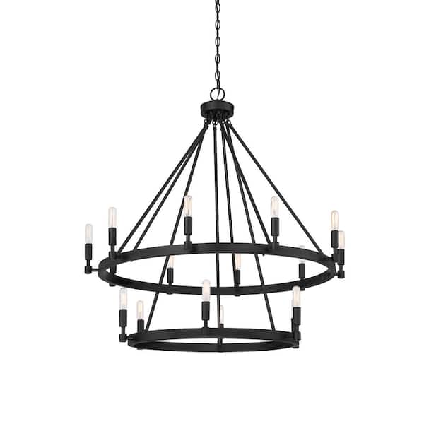Designers Fountain Fiora 16-Light Rustic Black Chandelier For Dining Rooms