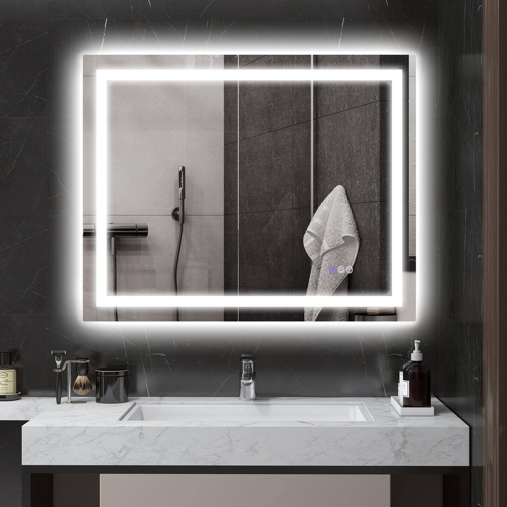 39.4 in. W x 31.5 in. H Rectangular Frameless Wall-Mounted Bathroom Vanity Mirror Anti-Fog Dimmable Lighted LED Mirror price history on PriceWatchPro