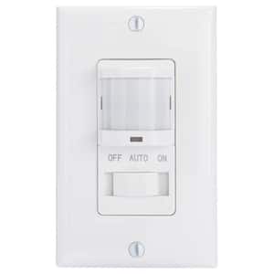 IOS Series 500-Watt Occupancy Switch with Manual Override In-Wall Decorator 150-Degree Coverage Pattern, White