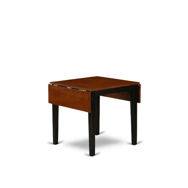 East West Furniture 3-Piece Black and Cherry Finish Solid Wood Top Dining Table Set