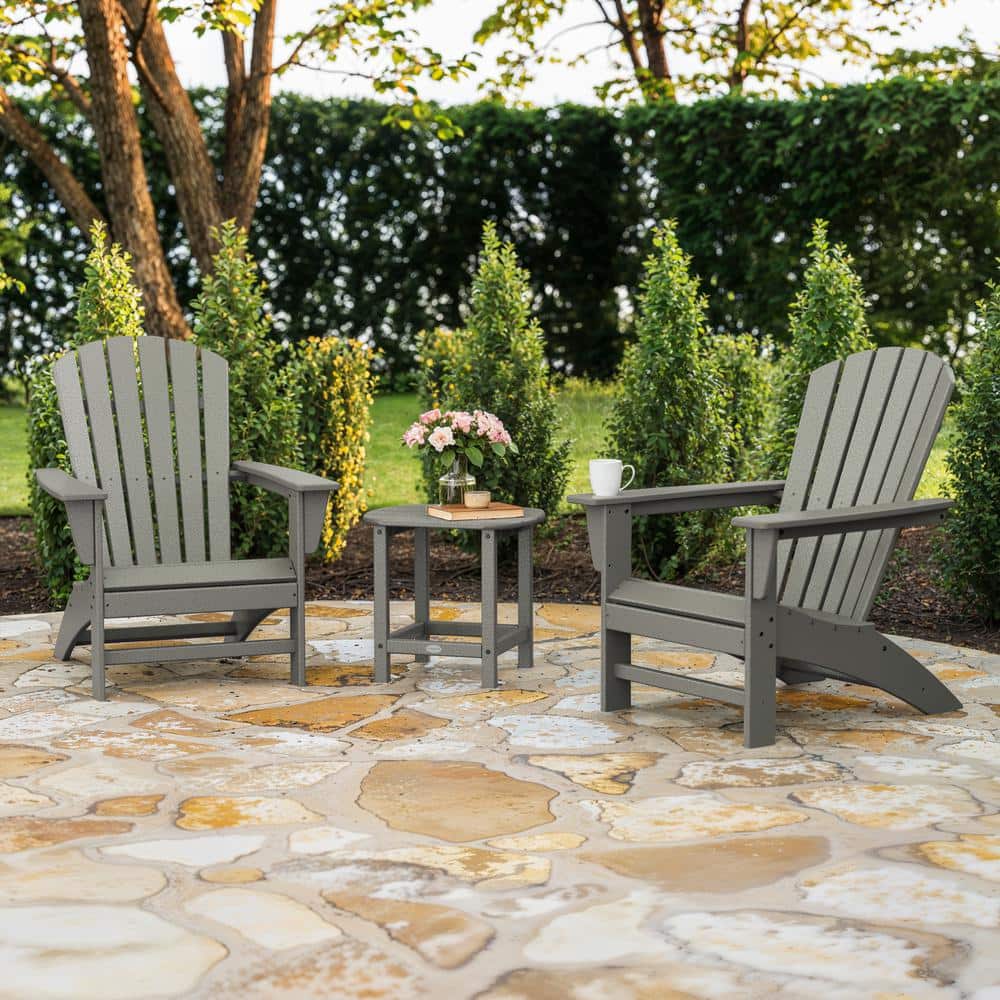 POLYWOOD Grant Park Slate Grey 3-Piece Plastic Traditional