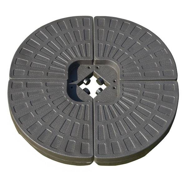 4 Pieces Cantilever Patio Umbrella Base with Built-in Handles and Rugged Material in Coffee