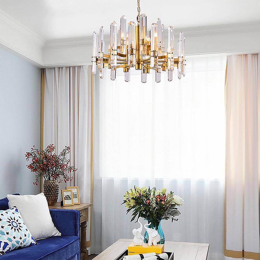 Elegant 25.5" Chrome Crystal Tiered Plug-in Chandelier