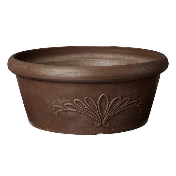 Arcadia Garden Products 10 in. x 3-1/2 in. Chocolate PSW Bulb Pan Pot