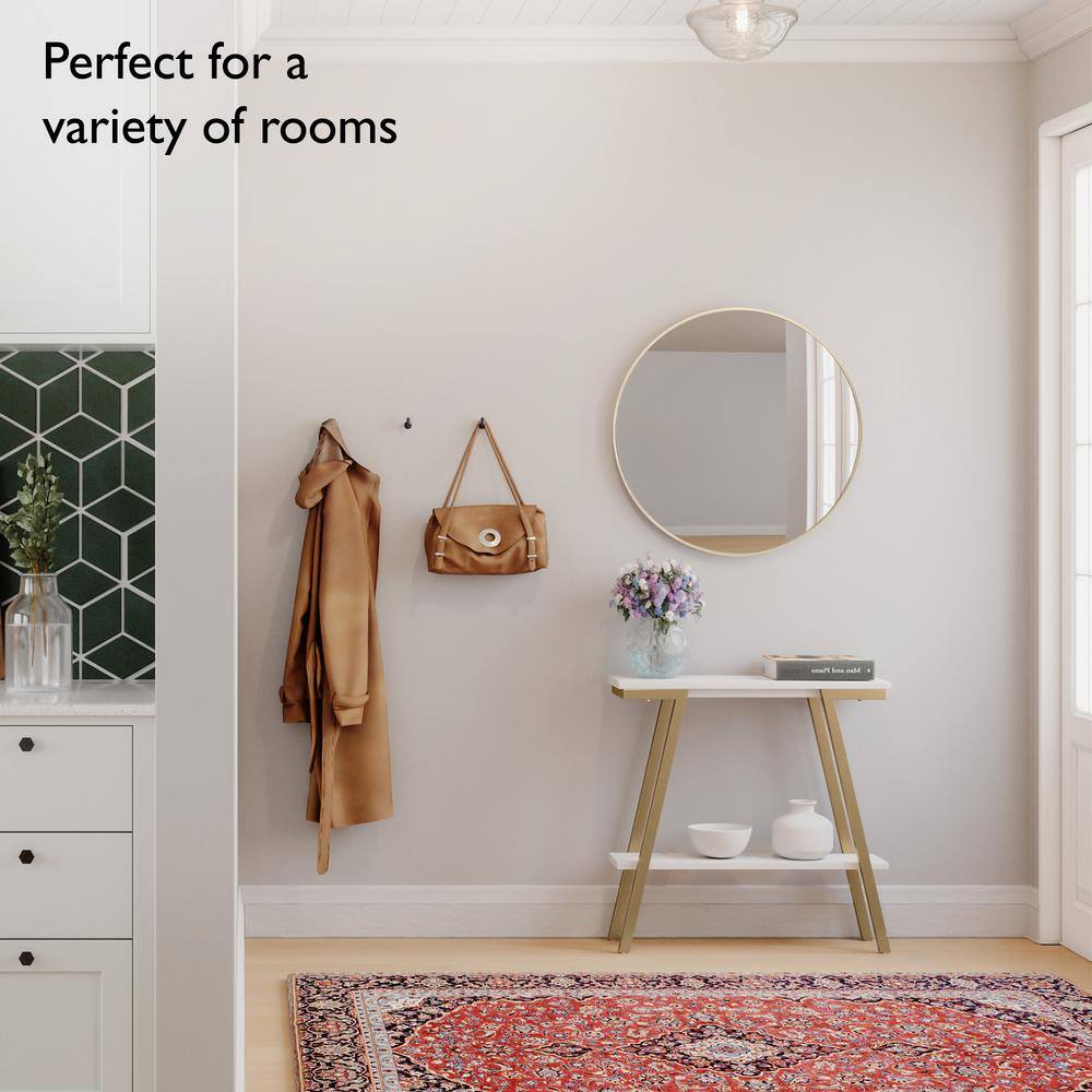 Kenna 28-Inch Round Gold Framed Wall Mirror Set