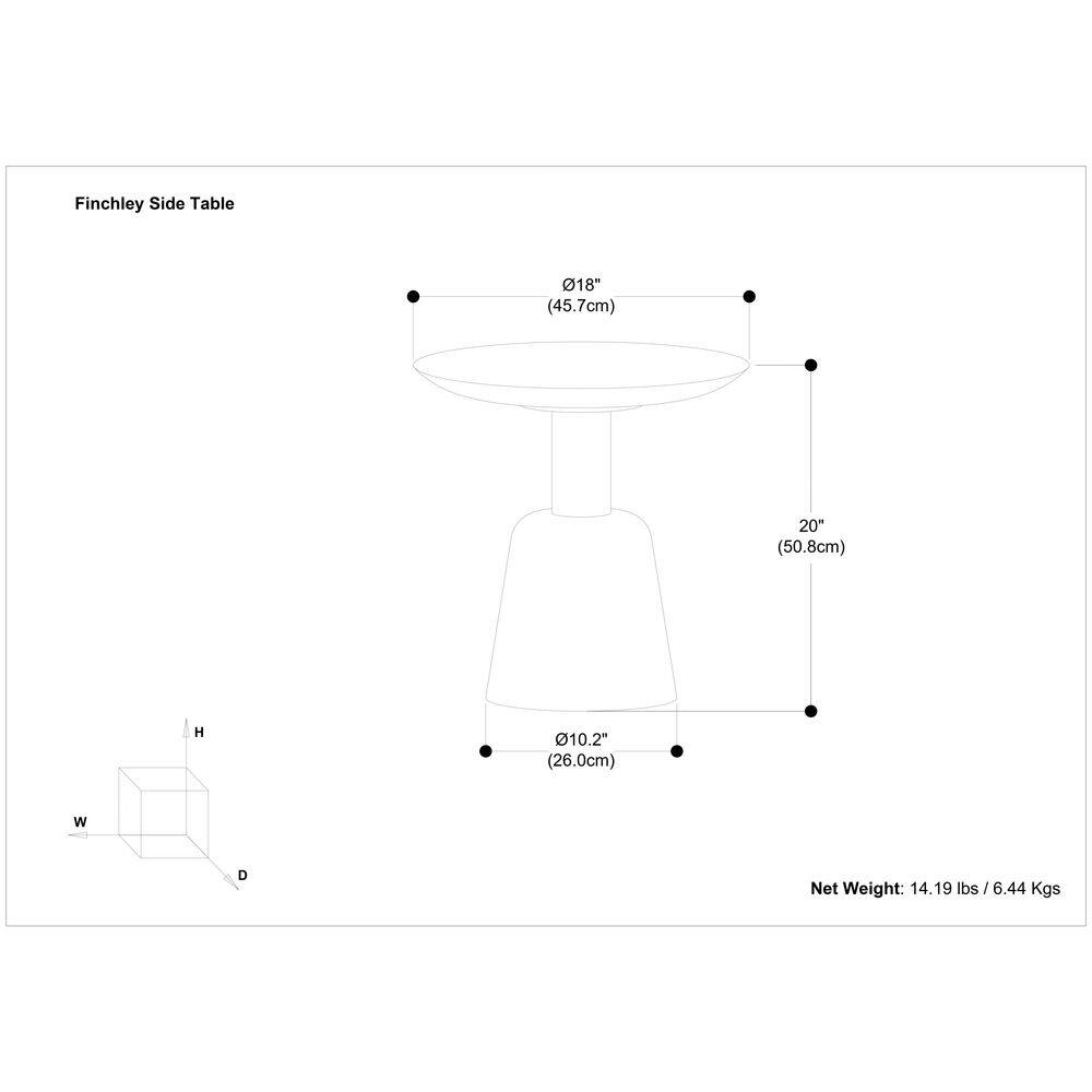Finchley White Wash Solid Mango Wood Round Side Table