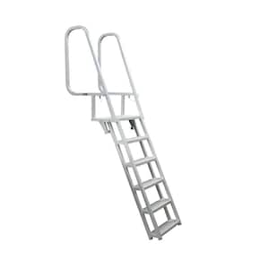Deluxe Flip-Up Dock Ladder with Welded Step Assembly - 6-Step
