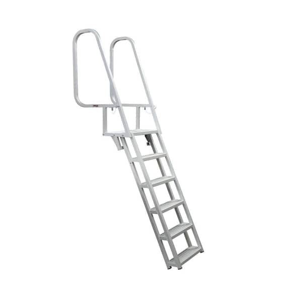 Extreme Max Deluxe Flip-Up Dock Ladder with Welded Step Assembly - 6-Step
