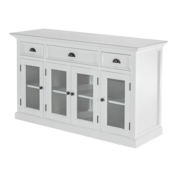 HomeRoots Charlie Classic White Wood 57.09 in. Buffet Table with ...