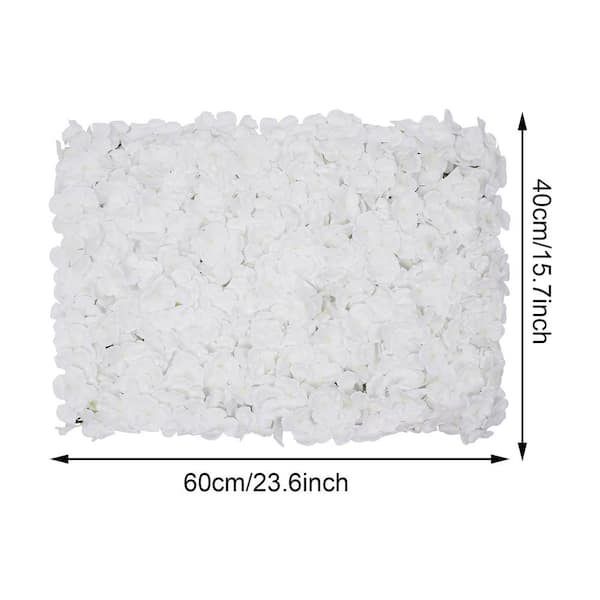 YIYIBYUS White 23 .6 in. x 15.7 in. Artificial Floral Wall Panel
